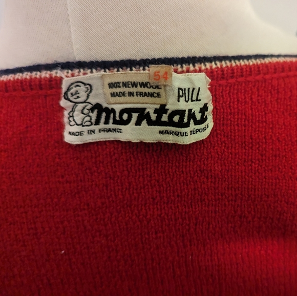 Vintage French Ski Wool Red Sweater by Montant - Picture 6 of 6